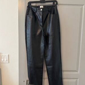 Aritzia Melina Pant Black Faux Leather